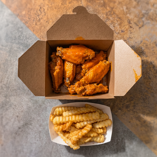 6 WINGS + FRIES.